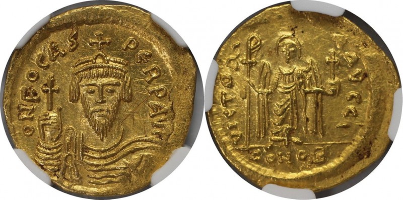 Byzantinische Munzen. Phocas ( 602-610 n. Chr). AV Solidus (4,43 g). Konstantino...