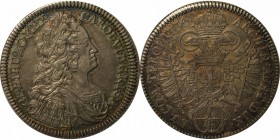 RDR – Habsburg – Osterreich, ROMISCH-DEUTSCHES REICH. Karl VI (1711-1740). 1/4 Taler 1734 . Hall Mint. KM 687,2. Stempelglanz. Berieben. Patina