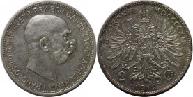 RDR – Habsburg – Osterreich, ROMISCH-DEUTSCHES REICH. Franz Joseph I. (1848 - 1916). 2 Kronen 1912, Silber. J.408. Vorzuglich