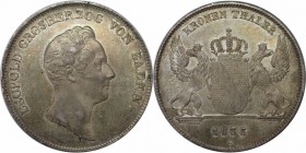 Altdeutsche Munzen und Medaillen, BADEN. Grosherzog Leopold I.(1830-1852). Kronentaler. Taler 1833, Silber. KM 195.2 . Vorzuglich-stempelglanz. Kl.Kra...