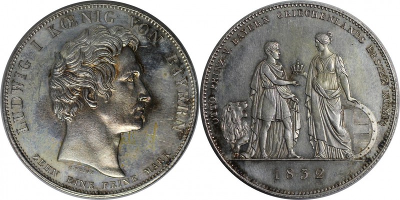 Altdeutsche Munzen und Medaillen, BAYERN / BAVARIA. Ludwig I (1825 - 1848). Gesc...