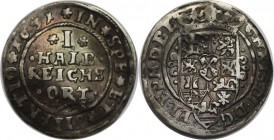 Altdeutsche Munzen und Medaillen, BRAUNSCHWEIG-LUNEBURG-CELLE. 1/2 Reichsort (1/8 Taler) 1631 HS, Silber. KM # 88 . Sehr schon
