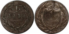 Altdeutsche Munzen und Medaillen, Frankfurt/Main, Stadt. 1 Pfennig- sog. Judenpfennig 1819. Jaeger 7. Sehr schon