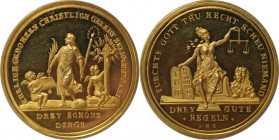 Altdeutsche Munzen und Medaillen, HAMBURG STADT. 1/2 Portugaloser zu 5 Dukaten ND (1736-1764), von P. H. Goedecke. Drei gute Regeln. Hammonia sitzt v....