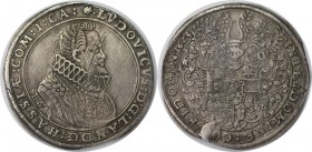 (126) Altdeutsche Munzen und Medaillen, HESSEN - DARMSTADT. Ludwig V (1596-1626). Reichstaler 1623, 29.20 g. Silber. Dav. 6796. Av. justiert u. Rv. kl...