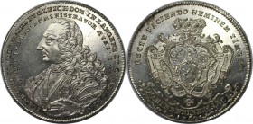 (157) Altdeutsche Munzen und Medaillen, HOHENLOHE - NEUENSTEIN - OHRINGEN. Johann Friedrich II (1702 - 1765). 1/2 Taler 1760, Nurnberg, 14.40 g. Silbe...