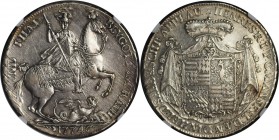 Altdeutsche Munzen und Medaillen, Mansfeld-Bornstedt. Henry Prince of Fondi. Taler 1774, Silber. Dav. 2438. NGC AU-53