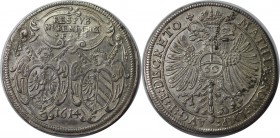 Altdeutsche Munzen und Medaillen, NURNBERG. Reichsguldiner zu 60 Kreuzer 1614, mit Titel Matthias. Silber. Vorzuglich