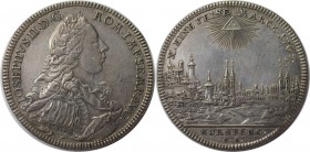 Altdeutsche Munzen und Medaillen, NURNBERG. Joseph II (1765-1790). Stadtansicht. Taler 1765, Silber. Schon 66. Vorzuglich