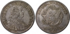 Altdeutsche Munzen und Medaillen, REGENSBURG.Taler 1759 ICB, mit Titel Franz I (1745-1765). Stadtwappen. Silber. Schon 98. Vorzuglich