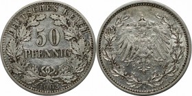Deutsche Munzen und Medaillen ab 1871, REICHSKLEINMUNZEN. 50 Pfennig 1903 A, Silber. Jaeger 15. Sehr Schon-Vorzuglich, Berieben.