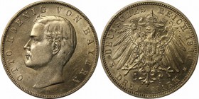 Deutsche Munzen und Medaillen ab 1871. Reichssilbermunze . Bayern. 3 Mark 1910 D. Otto(1886-1913). J.47. Silber. Vorzuglich.