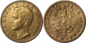 Deutsche Munzen und Medaillen ab 1871, REICHSGOLDMUNZEN, Bayern, Otto (1886-1913). 10 Mark 1888 D, Gold. Sehr schon