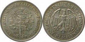 Deutsche Munzen und Medaillen ab 1871, WEIMARER REPUBLIK. Eichbaum. 5 Mark 1928 F, Silber. (AKS25. KM 56. Jaeger 331) - Vs: Reichsadler / Rs: Eichbaum...