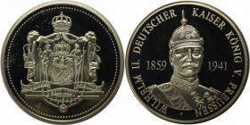 Deutsche Munzen und Medaillen ab 1945, BUNDESREPUBLIK DEUTSCHLAND. PREU?EN. Wilhelm II (1859-1941). Medaille, Kupfer-Nickel. Stempelglanz, Fingerabdru...