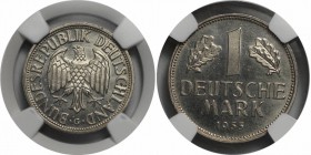 Deutsche Munzen und Medaillen ab 1945, BUNDESREPUBLIK DEUTSCHLAND. 1 Mark 1955 G, Kupfer-Nickel. Jaeger 385. NGC MS-66