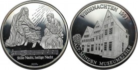 Deutsche Munzen und Medaillen ab 1945, BUNDESREPUBLIK DEUTSCHLAND. ALT-MINDEN MUSEUMSZEILE. Medaille Veihnachten 1991, 15gms. Silber. D=35mm. Polierte...