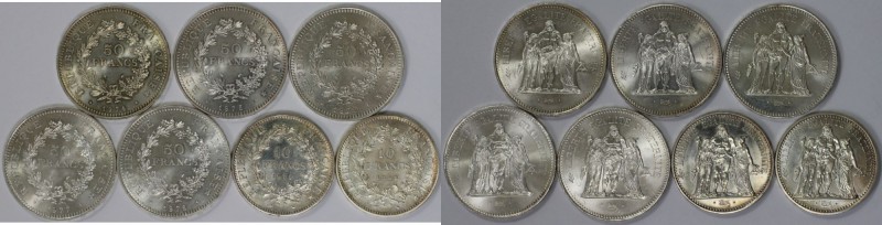 Europaische Munzen und Medaillen, Frankreich / France, Lots und Sammlungen. 7 x ...