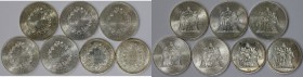 Europaische Munzen und Medaillen, Frankreich / France, Lots und Sammlungen. 7 x 50 Francs (1969-78). Lot von 7 munzen. Stempelglanz. Bild ansehen Lot