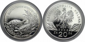 Europaische Munzen und Medaillen, Polen / Poland. Europaische Teich-Schildkrote. 20 Zloty 2002, Silber. 0.84OZ. KM Y#428. Polierte Platte