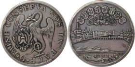 (74) Europaische Munzen und Medaillen, Schweiz / Switzerland. Stadt Basel. Basilisk mit Wappen / Stadtansicht. Doppeltaler 1741, Silber. 48 mm. 54.08 ...