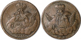 Russische Munzen und Medaillen, Elizabeth (1741-1762). 1 Kopeke 1755 MMD, Kupfer. 18.87 g. Bitkin 381. Sehr schon-vorzuglich