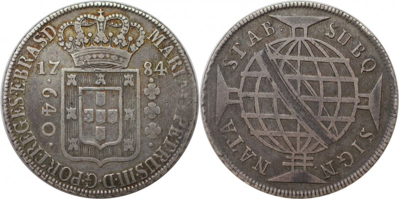 Weltmunzen und Medaillen , Brasilien / Brazil. Maria I et Petrus III. 640 Reis 1...