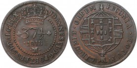 Weltmunzen und Medaillen , Brasilien / Brazil. Joao VI. (1818-1822). 37 1/2Reis 1818 M, Kupfer. KM 317.1. Vorzuglich