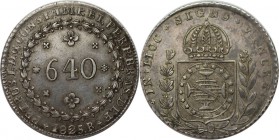 Weltmunzen und Medaillen , Brasilien / Brazil. Pedro I. (1822-1831). 640 Reis 1825, Silber. 0.52OZ. KM 367. Vorzuglich