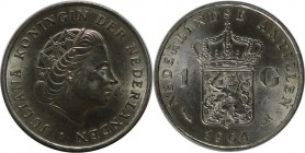 Weltmunzen und Medaillen , Niederlandische Antillen / Netherlands Antilles. Juliana (1948-1980). Gulden 1964, Silber. 0.23OZ. KM 2. Stempelglanz