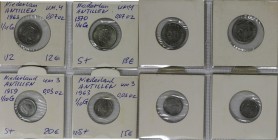 Weltmunzen und Medaillen , Niederlandische Antillen / Netherlands Antilles, Lots und Sammlungen. 2 х 1/4 Gulden 1963,1970, 2 х 1/10 Gulden 1959,1963. ...