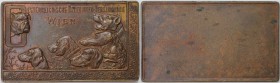 Medaillen und Jetons, Hundesport / Dog sports. "Osterreichische Delegirten-Versammlung Wien" Medaille ND, Bronze. 43 x 74 mm. 70.35 g. Vorzuglich
