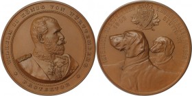 Medaillen und Jetons, Hundesport / Dog sports. "Internat. Ausstellung v. Hunden Aller Rassen Stuttgart" III Preis. Medaille 1902, Bronze. 90.55 g. Ste...