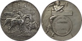 Medaillen und Jetons, Hundesport / Dog sports. "Societe Canine de Normandie - Rouen - Exposition Prix" Medaille 1920, Kupfer-Nickel. 50 mm. 58 g. Vorz...