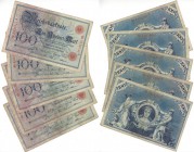Banknoten, Deutschland / Germany. Reichsbanknoten und Reichskassenscheine (1874-1914). 5 x 100 Mark Reichsbanknote 17.4.1903. Pick: 22, Ro: 20. 5 Stuc...