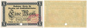 Banknoten, Deutschland / Germany. Notgeld, Bochum (Westfalen). 1 Mark 16.06.1917. I. Siehe scan!