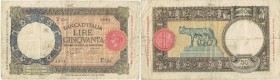 Banknoten, Italien / Italy. Banca d'Italia. 50 Lire 19.8.1941. Pick 57. F, p/h