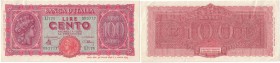 Banknoten, Italien / Italy. Banca d'Italia. 100 Lire 10.12.1944. Pick 75a. UNC-