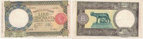 Banknoten, Italien / Italy. Banca d'Italia. 50 Lire 1.2.1944. Pick 66. VF-XF