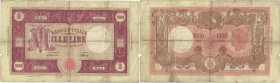 Banknoten, Italien / Italy. Banca d'Italia. 1000 Lire 14.4.1948. Pick 81a. (Kopf der Medusa) VG-F
