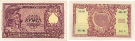 Banknoten, Italien / Italy. Biglietto di Stato.100 Lire 1951. Pick 92a. UNC
