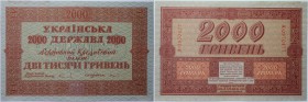 Banknoten, Ukraine. 2000 Hryven 1918. Pick: 25. a.UNC