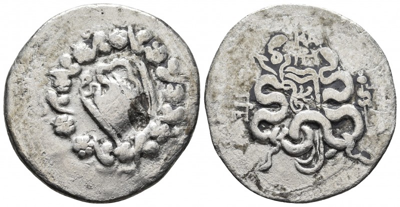 Mysia under Roman Republic, Pergamon, ca. 85-76 BC. AR cistophoric tetradrachm
W...