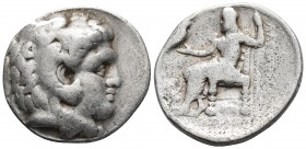Kings of Macedonia, in the name of Alexander III the Great, 336-323 BC, posthumous issue, AR tetradrachm, Babylon Mint, ca. 311-305 BC.
Head of Herakl...