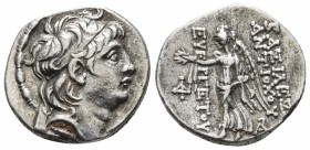 Seleucid Kings, Antiochos VII Euergetes (Sidetes) 138-129 BC, AR drachm, Antiochia on the Orontes Mint
Diademed head of Antiochos right
Nike advancing...
