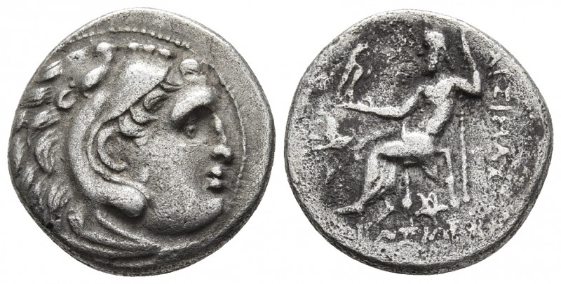Kings of Thrace, Lysimachos 305-281 BC, AR drachm, Kolophon Mint, ca. 299-296 BC...