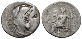 Kings of Macedonia, Alexander III the Great, 336-323 BC, posthumous issue, AR drachm, uncertain mint in Macedonia or Greece, ca. 310-275 BC.
Head of H...