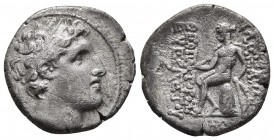 Seleucid Kings, Alexander I Balas 152-145 BC, AR drachm, Antiochia on the Orontes Mint, year 164/5 = 149/147 BC
Diademed head of Alexander I right
Apo...