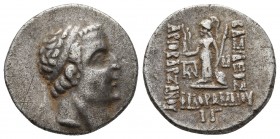 Kings of Cappadocia, Ariobarzanes I Philoromaios 96-63 BC, AR drachm, Eusebeia mint, dated year 13 = 83/82 BC
Diademed head of Ariobarzanes I right
At...