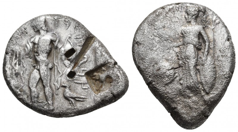 Pamphylia, Side, ca. 400-380 BC, AR stater
Athena standing left, holding owl, sp...